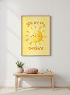 Brighten Their Day: 'You Are My Sunshine' Yellow Sun A4 Kids' Print