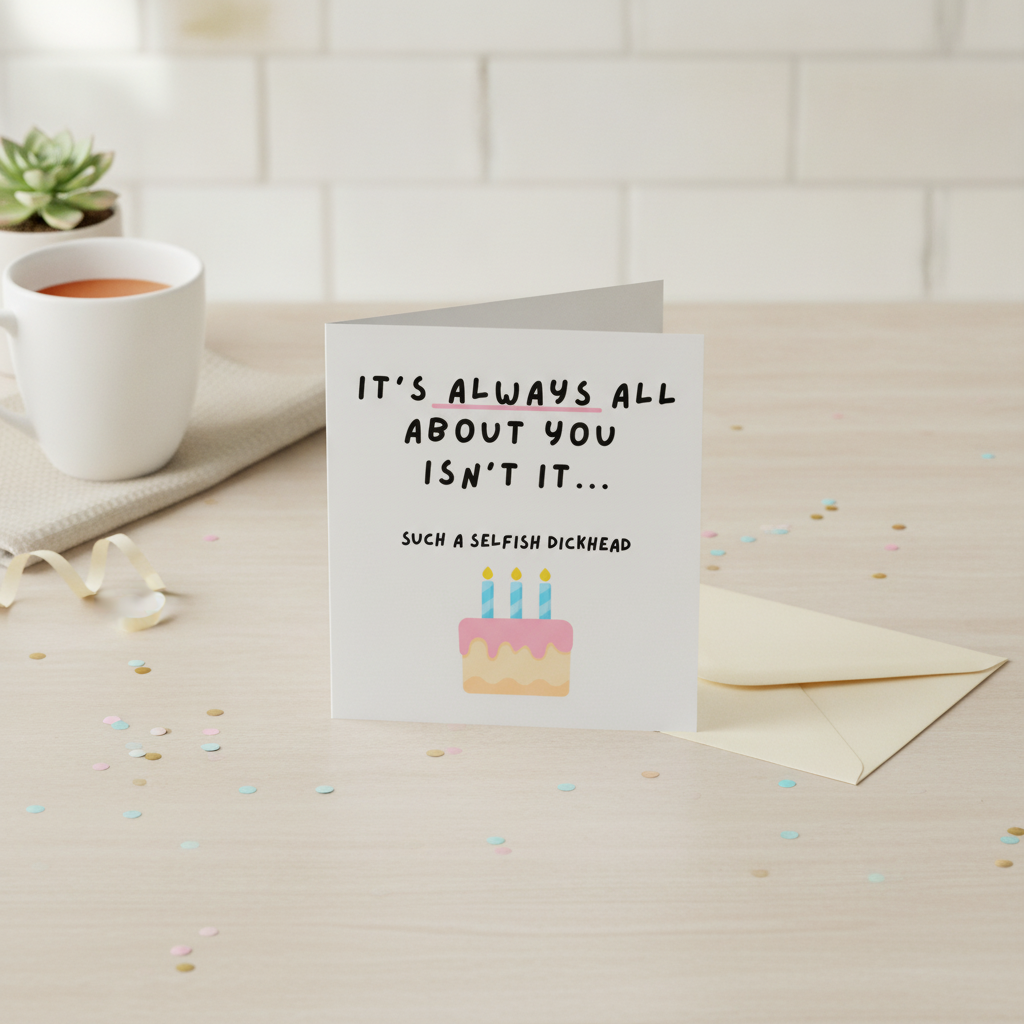 Happy Birthday 'It's Always About You' Square Card for a Special Day