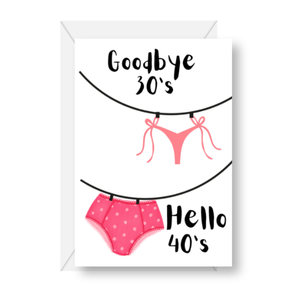 Cheers to 40! Goodbye 30s! Birthday Card