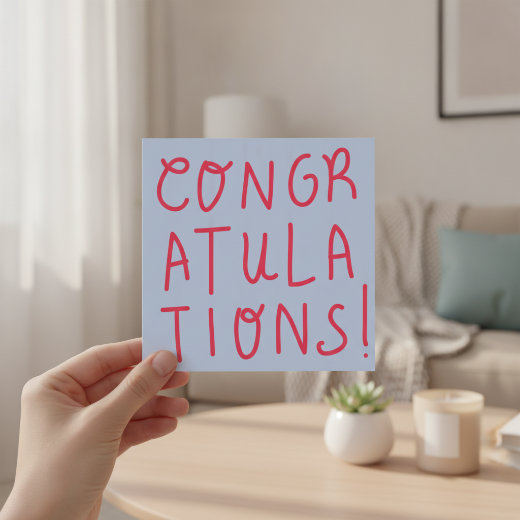 Hooray for You! Simple Congratulations Card - Square & Sincere