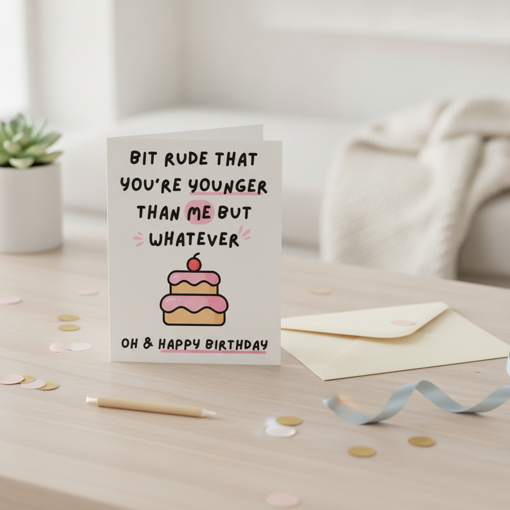 Happy Birthday, You Whippersnapper! Bit Rude You're Younger Than Me Card - Square