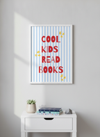 Cool Kids Read Books A4 Art Print – Fun Wall Decor for Children's Rooms
