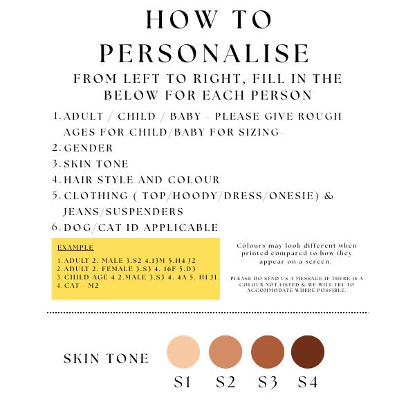 Personalised Family Custom Portrait Print