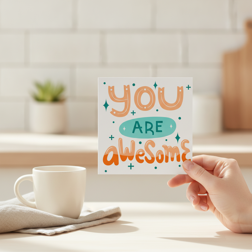 You Are Awesome Card - Square Celebration Greeting for a Great Mate