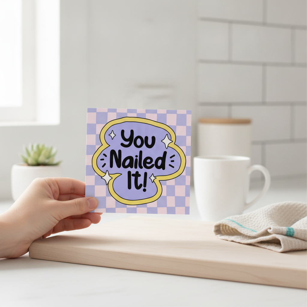 You Nailed It! Celebration Square Card - A Well Done Treat