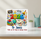 Personalised Thank You Teacher Card 2026 - Square Card