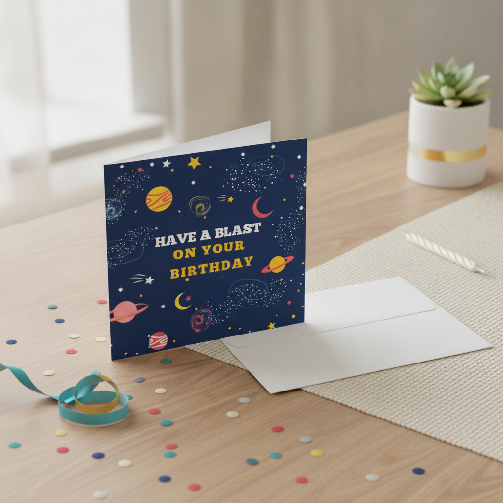 Have a Blast Birthday Card - Fun Square Card for a Cracking Celebration