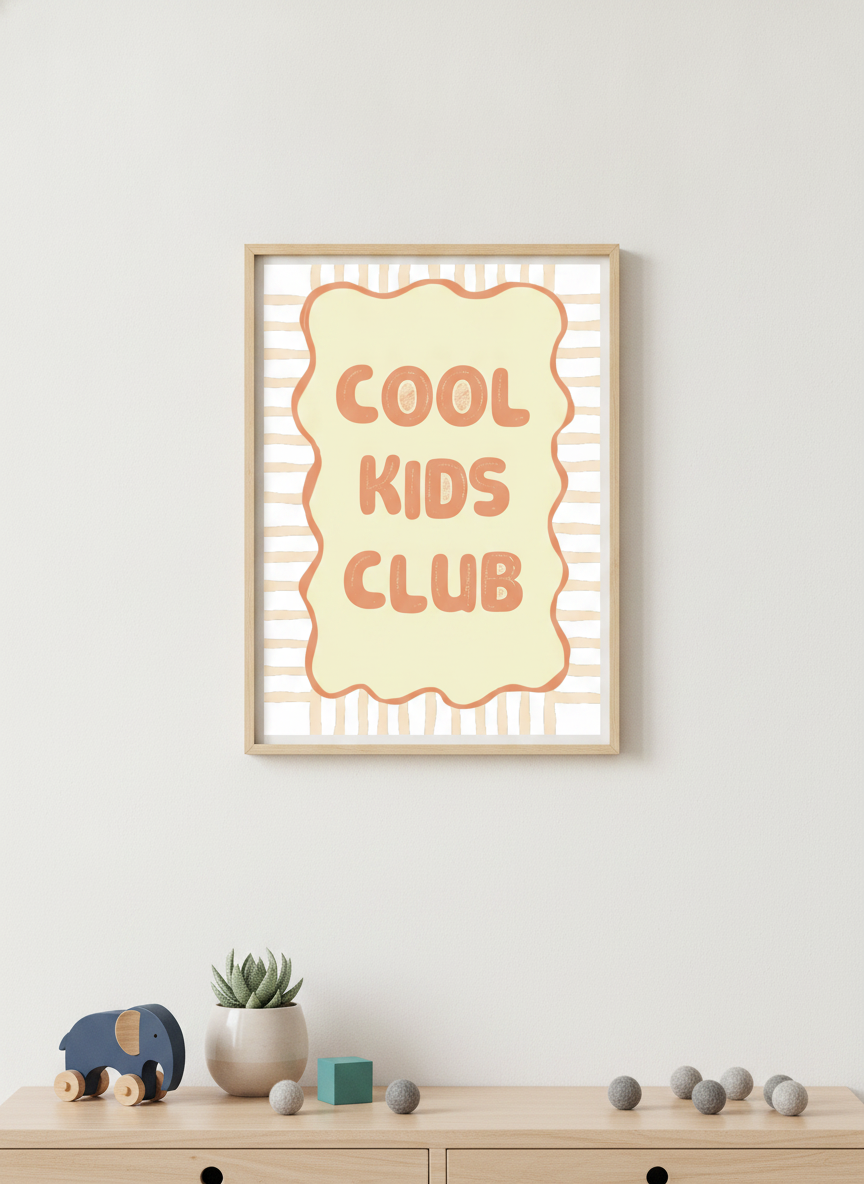A4 Kids Room Decor Print: Join the Cool Club – Fun Wall Art for Little Legends