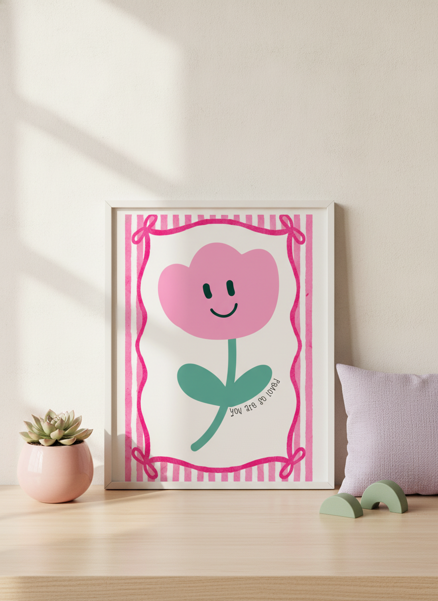 You Are So Loved Tulip Print - A Bright A4 Print for Kids' Rooms