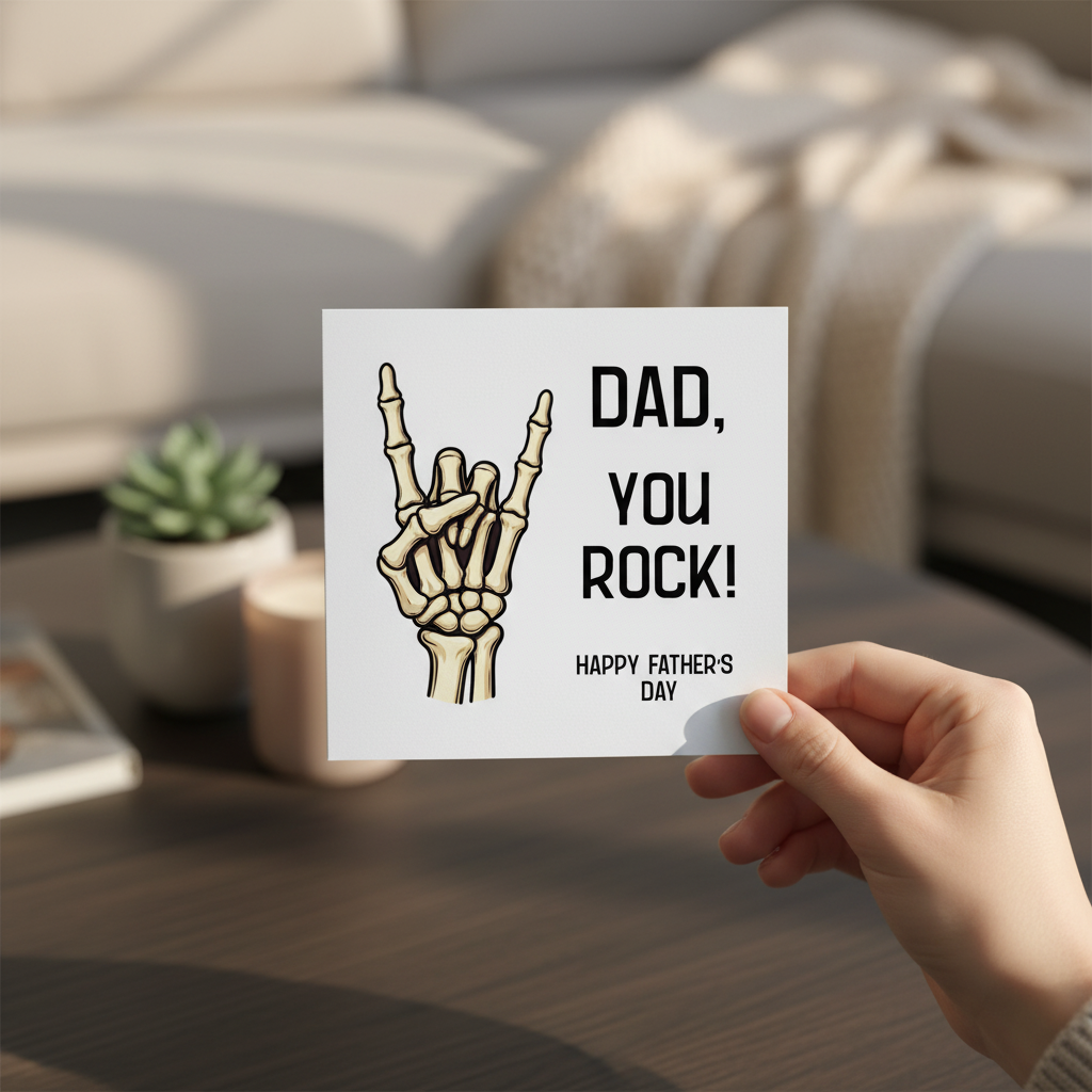 Dad You Rock Fathers Day Card - Square Card
