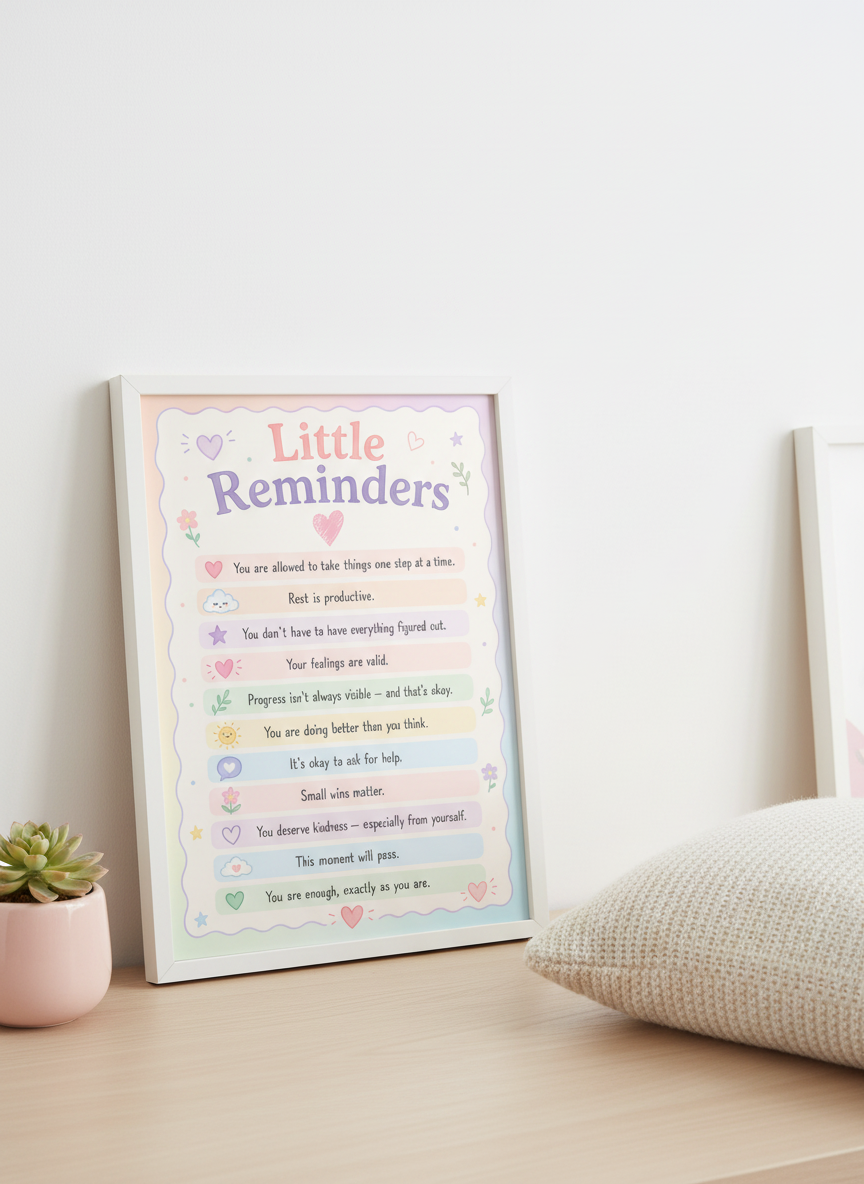 Daily Affirmation A4 Art Print: Little Reminders for a Brighter Day