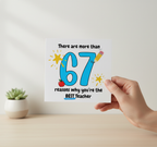 More than 67 Reasons You're the Best Teacher Card | Square
