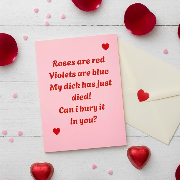 Funny Poem Rude Valentine’s Day Card For Her