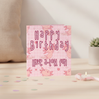 Cute Pink Axolotl Birthday Card - Square Greeting for a Special Celebration
