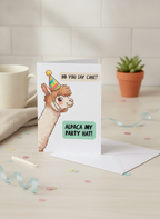 Alpaca My Party Hat Birthday Card - A5 Greeting Card for Friends