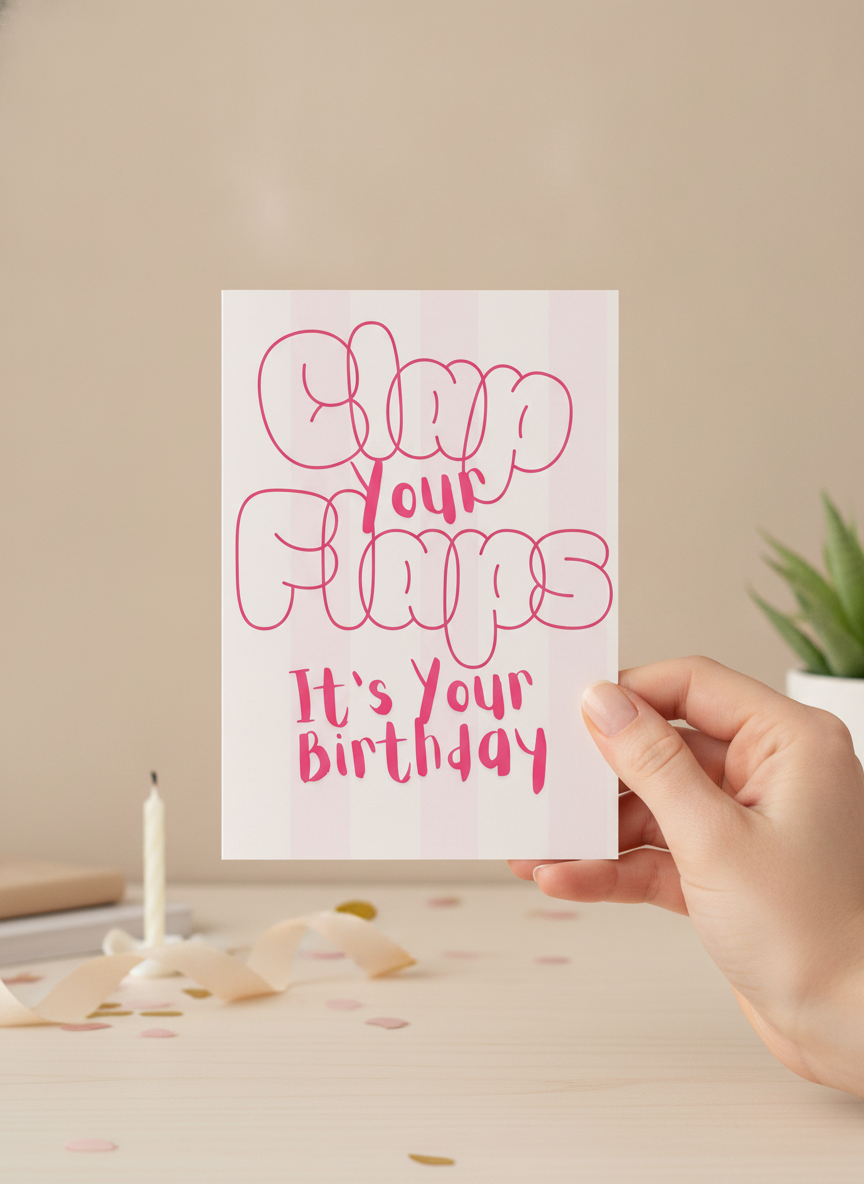 Clap Your Flaps It's Your Birthday Card for Her - A5 Cheeky Funny Card