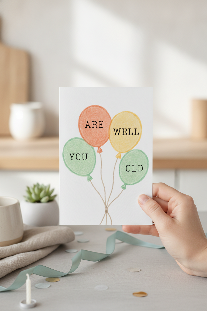 Humorous "You Are Well Old" A5 Birthday Card for a Friend's Special Day