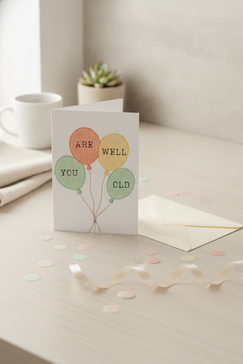 Humorous "You Are Well Old" A5 Birthday Card for a Friend's Special Day