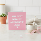 Best Bitches Are Born In Birthday Card - Square Card for Your Bestie