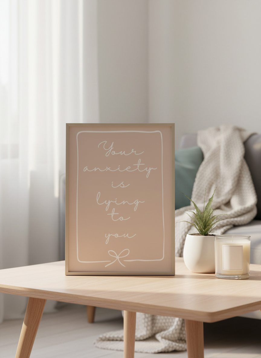 Your Anxiety is Lying To You A4 Print – Daily Dose of Reassurance