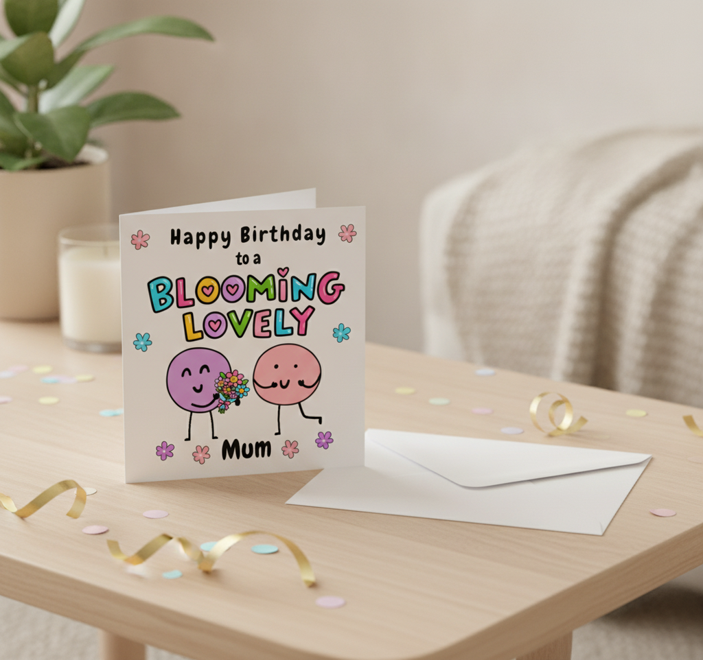 Blooming Lovely Mum Birthday Card - A Special Square Card for Her Day