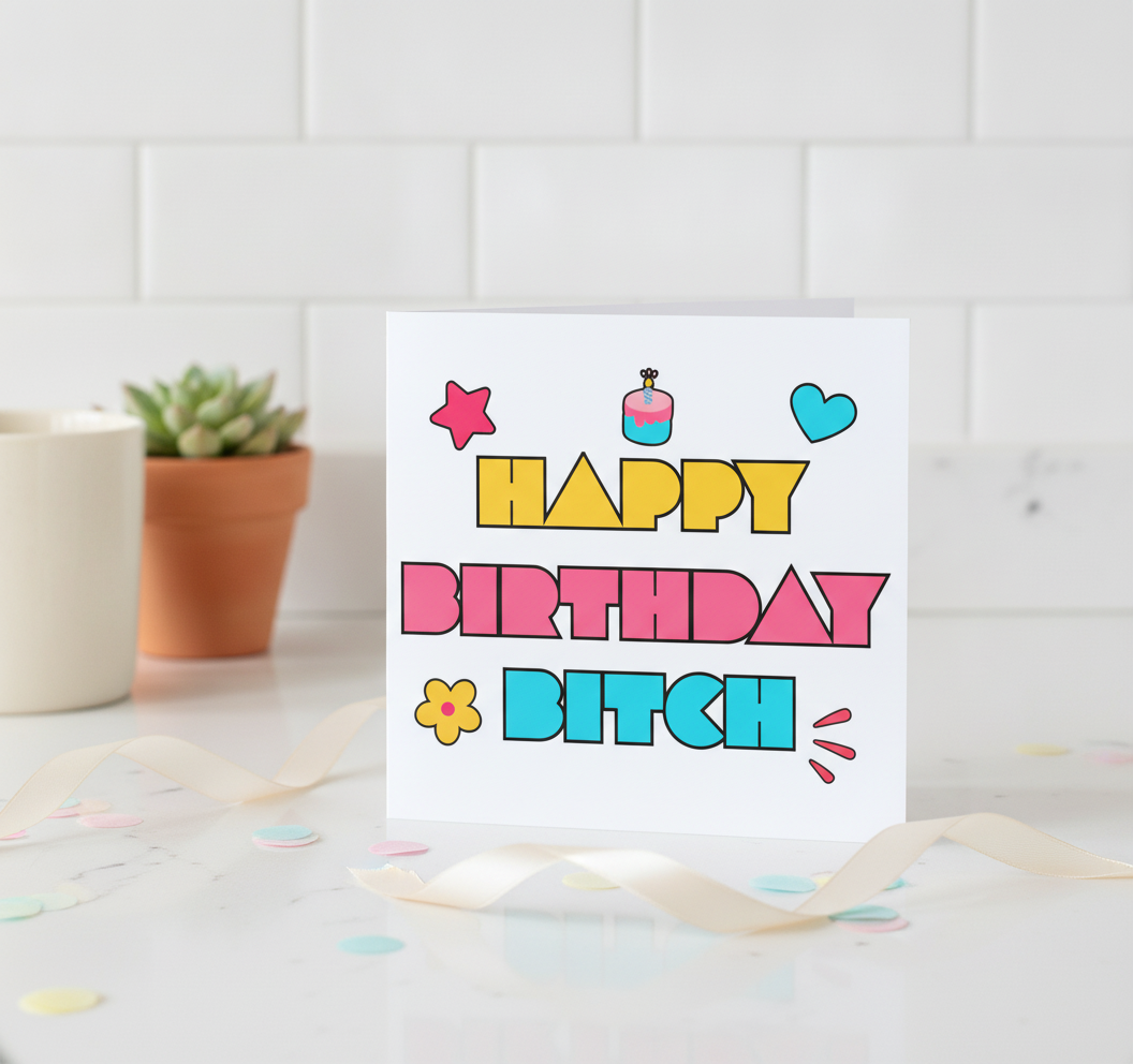 Happy Birthday B**ch! Witty & Fun Birthday Card for Your Favourite Mate