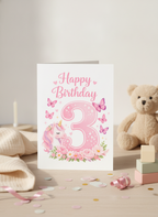 Unicorn 3rd Birthday Card for a Magical Little One - A5 UK Printed