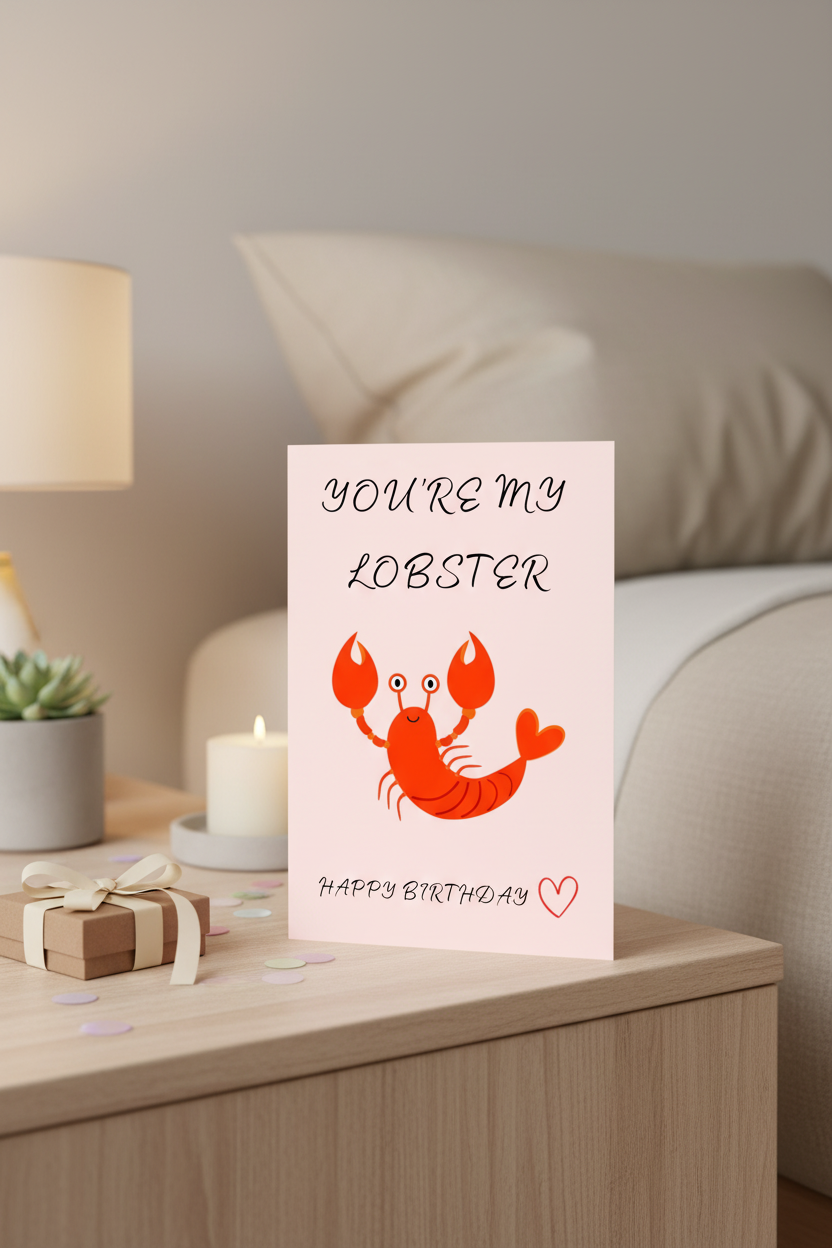 You’re My Lobster Birthday Card – Cute Card for Partner or Friend