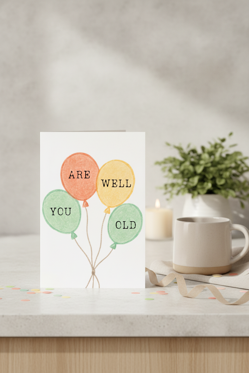 Humorous "You Are Well Old" A5 Birthday Card for a Friend's Special Day
