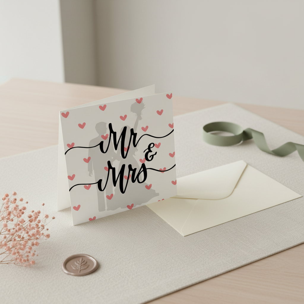 Mr & Mrs Wedding Card - Square Design