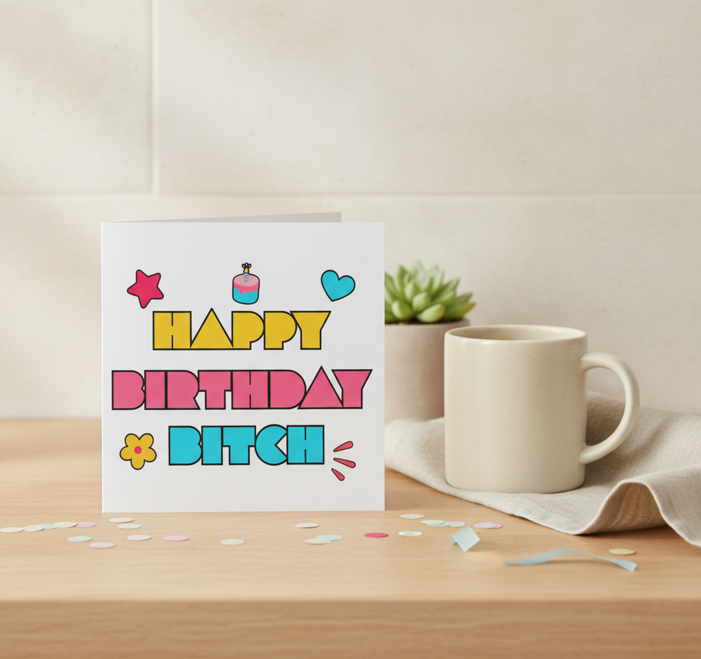 Happy Birthday B**ch! Witty & Fun Birthday Card for Your Favourite Mate