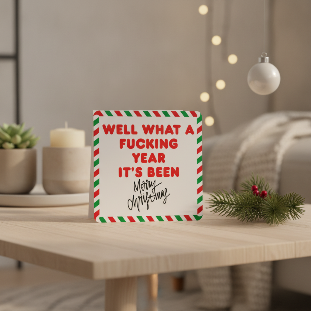 What a Year It's Been Christmas Card - Square Festive Humour