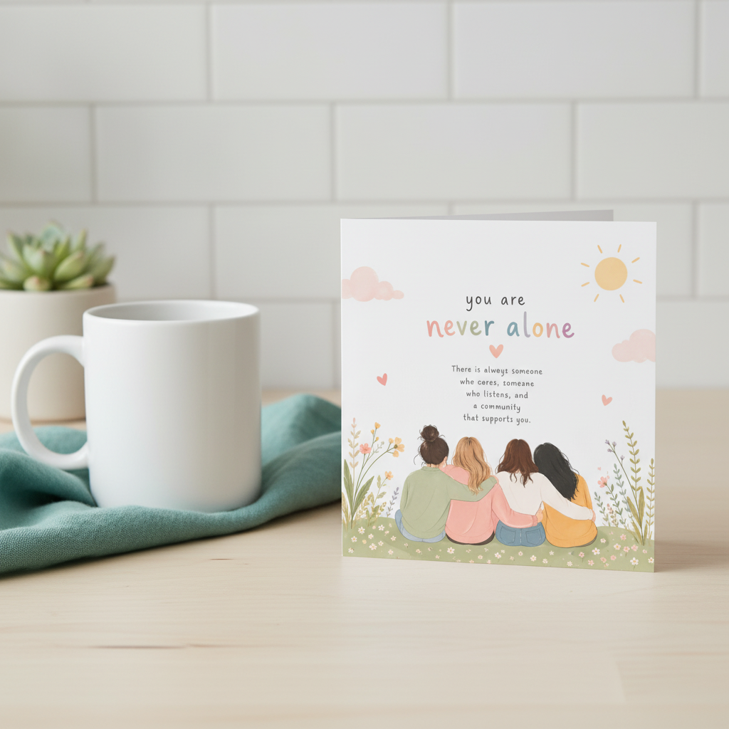 You Are Never Alone Friend Greeting Card - Square Card for a Special Mate