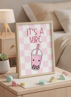 Boba Tea 'Good Vibes' A4 Print for Kids' Rooms – PacaPrints Original