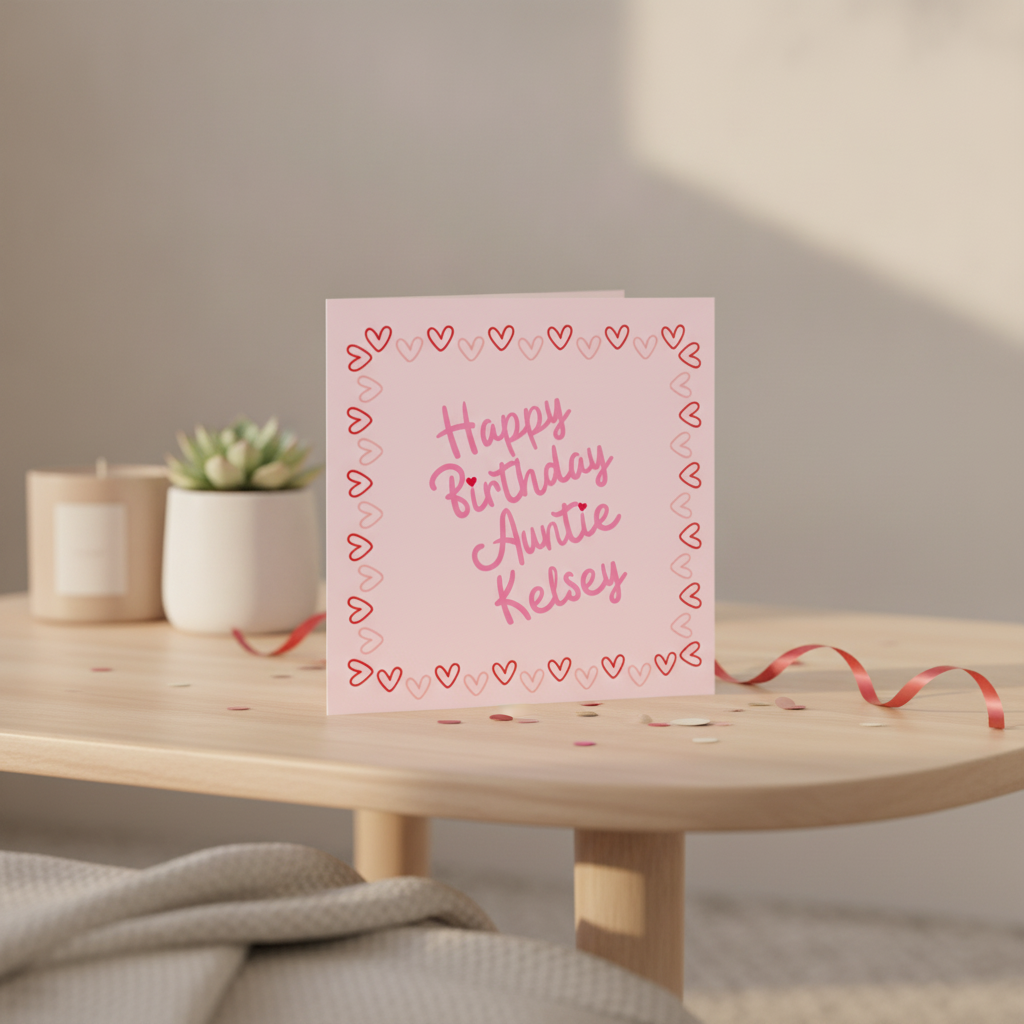 Personalised Birthday Card for Auntie - Add Her Name for a Special Day