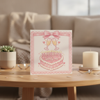 Cute Bow Twenty First Birthday Card - Square Greeting Card for 21st