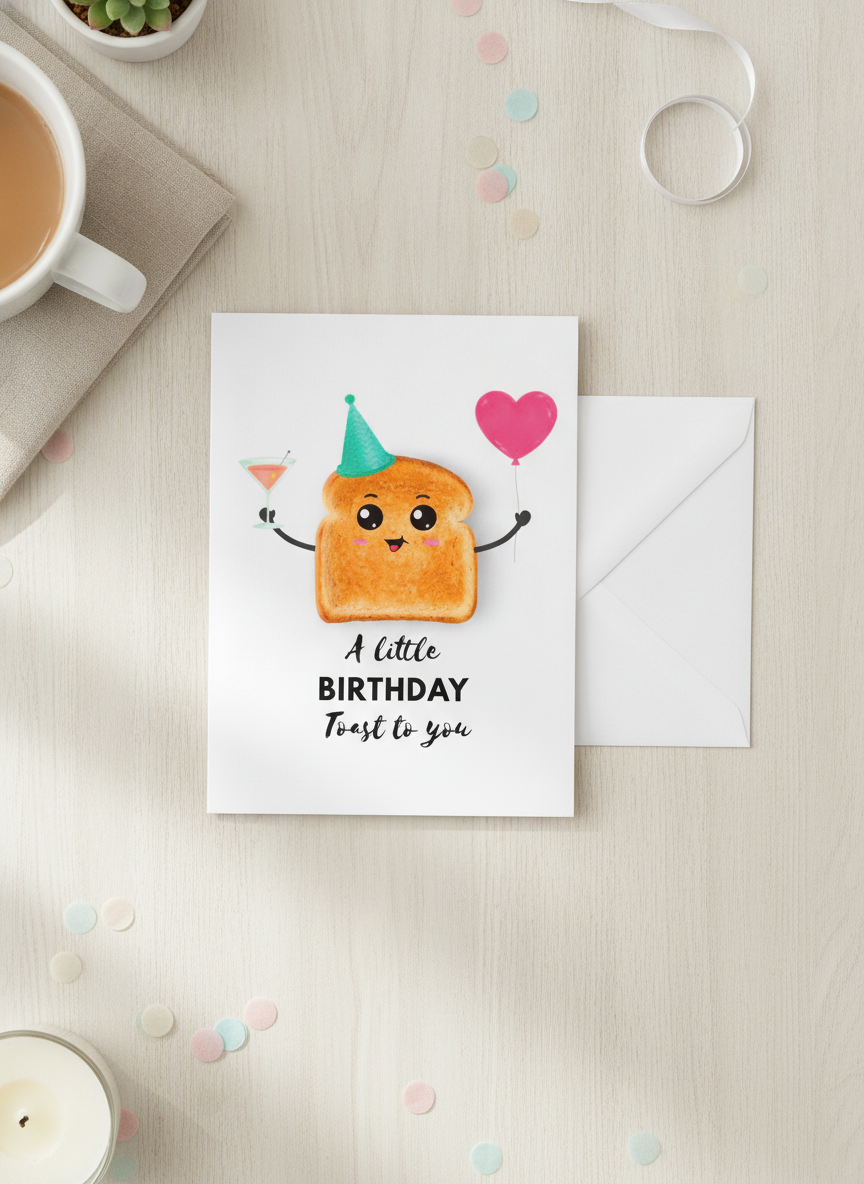 A Little Toast To You Birthday Card