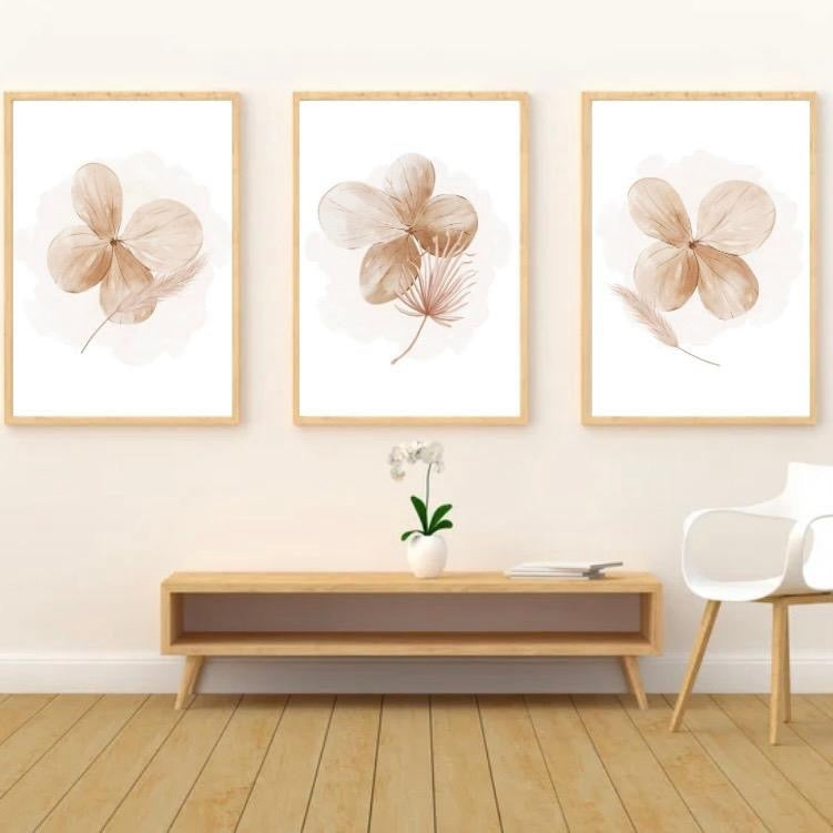 Neutral Flower Home Print Set Of 3