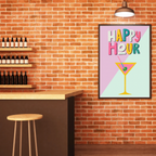Happy Hour Colourful Cocktail Print – Bold Wall Art