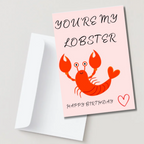 You’re My Lobster Birthday Card – Cute Card for Partner or Friend
