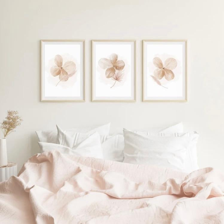 Neutral Flower Home Print Set Of 3