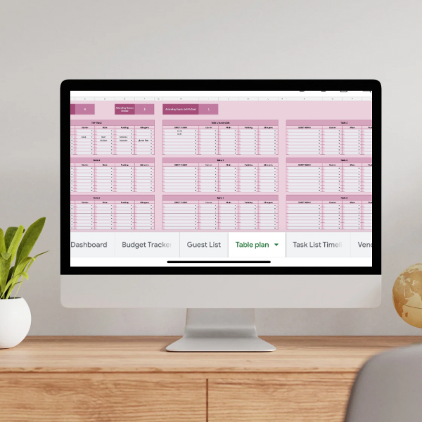 Wedding Planner Google Sheet