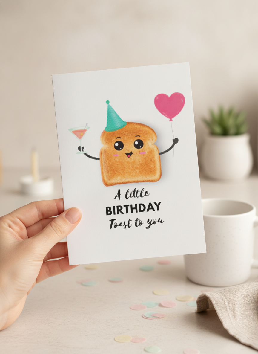 A Little Toast To You Birthday Card
