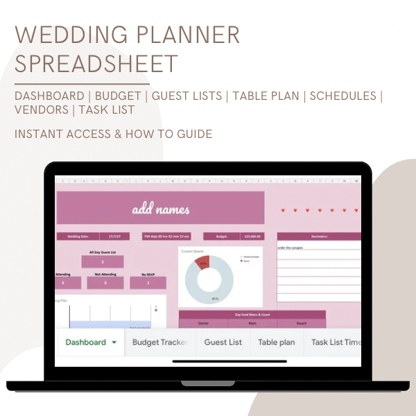 Wedding Planner Google Sheet