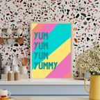Yum Yum Yummy Colourful Kitchen Print – Bold Wall Art