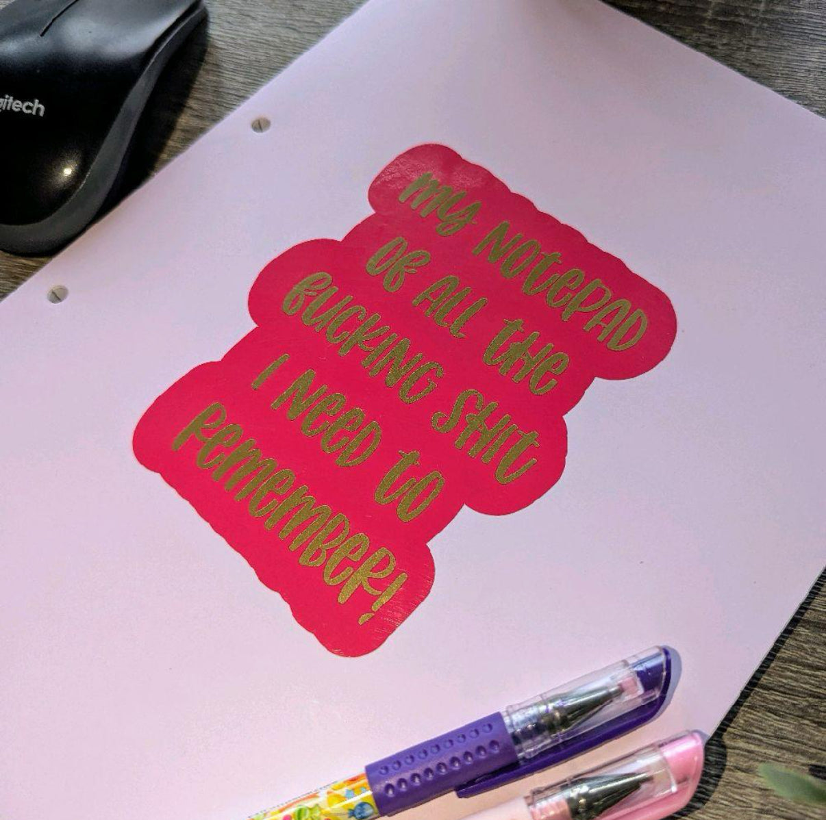 A4 Lilac Paperback Notepad with Funny Quote for everything you need to remember