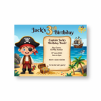 Swashbuckling Pirate Kids Birthday Party Invites