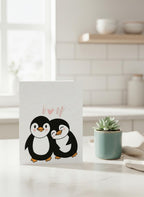 I Love You Penguin Card – Cute Romantic Anniversary or Valentine’s Card