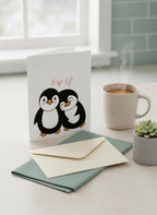I Love You Penguin Card – Cute Romantic Anniversary or Valentine’s Card