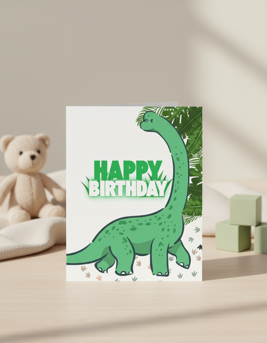 Kids Dinosaur Birthday Card